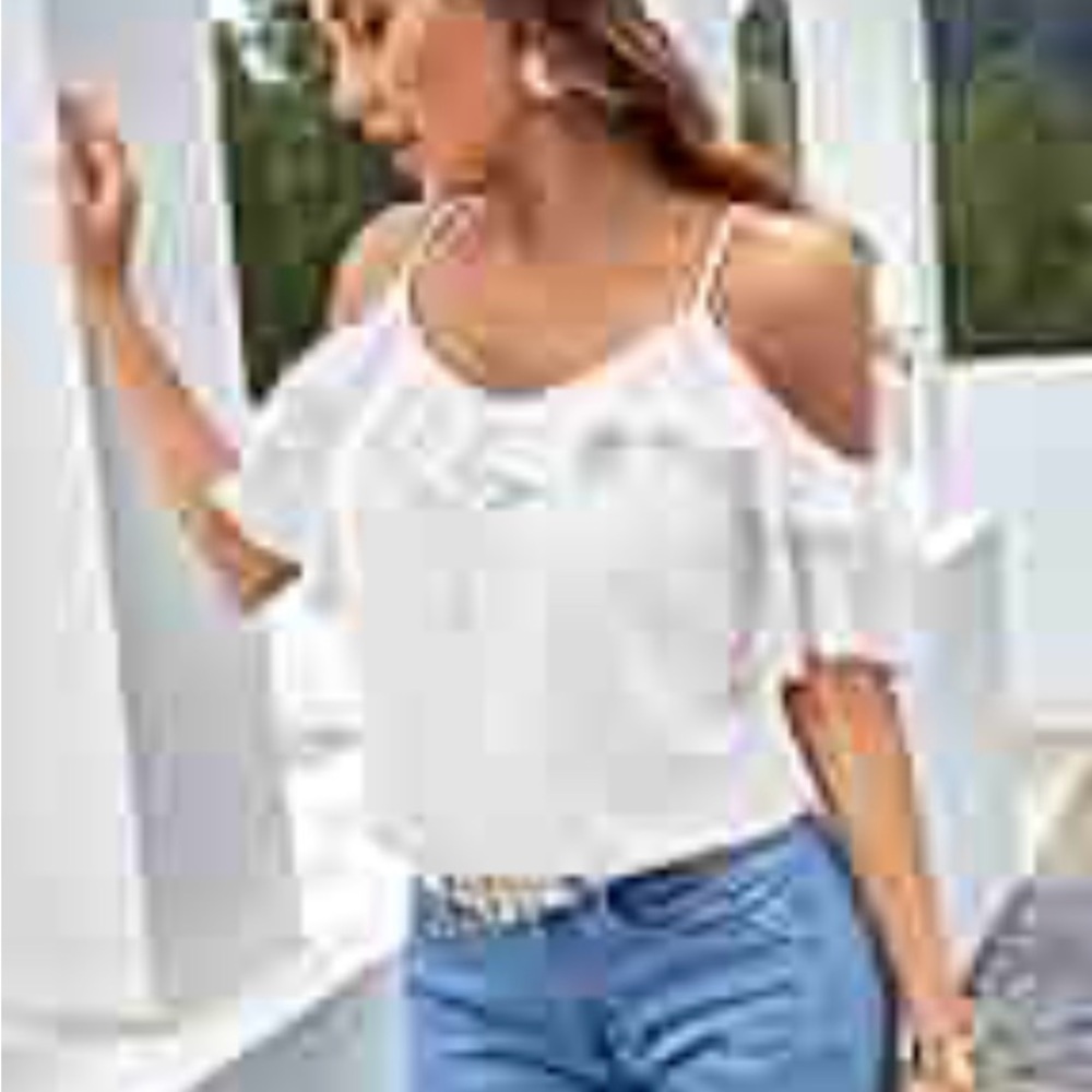 Elegant White Cold Shoulder Top